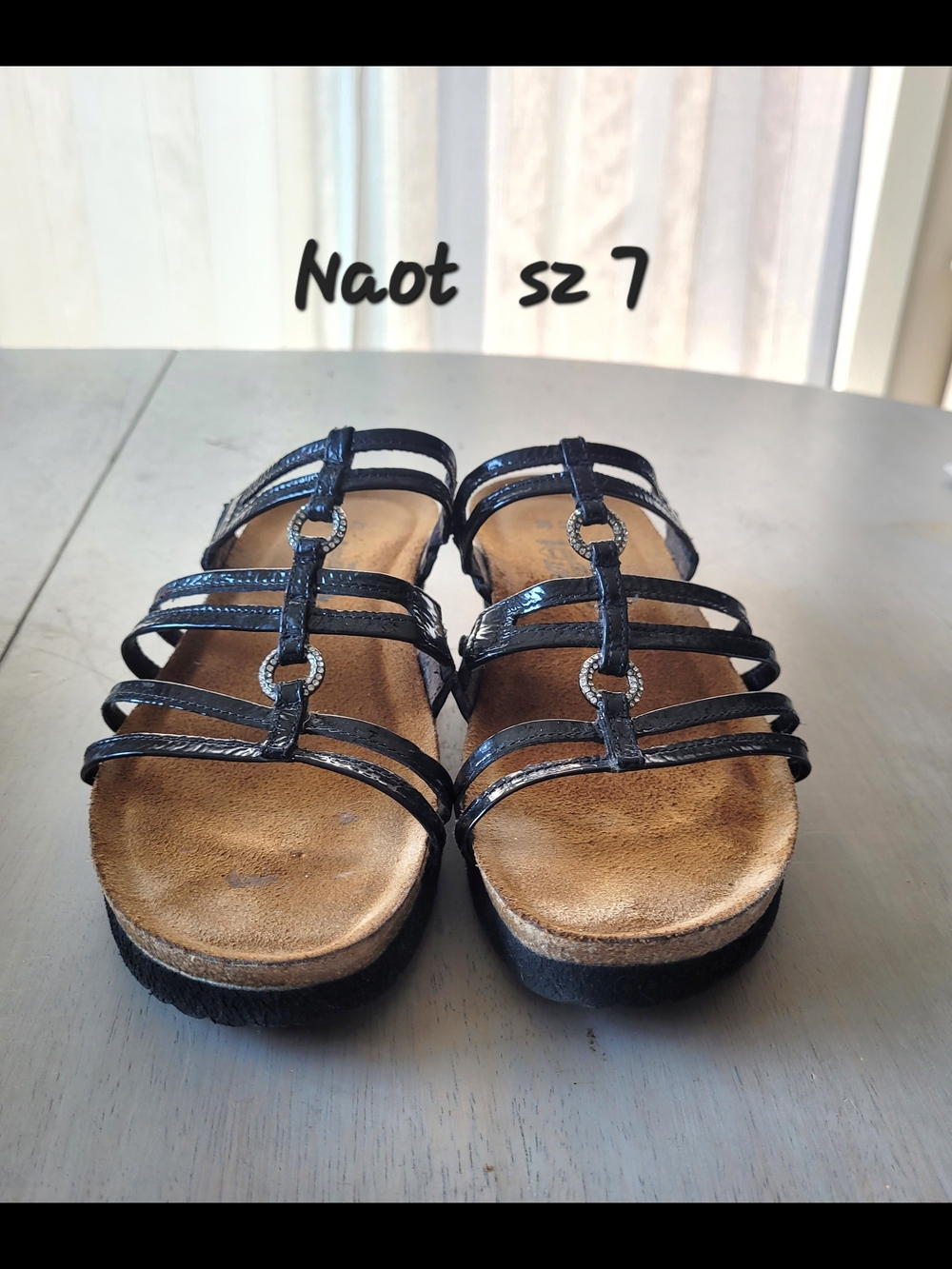 Naot Women’s Black Multi-Strap Ring Detail Sandals